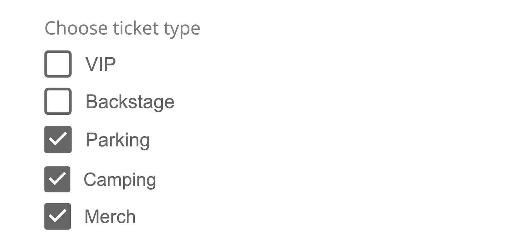 Use checkboxes when you have up to 15 options, and multiple options can be chosen.