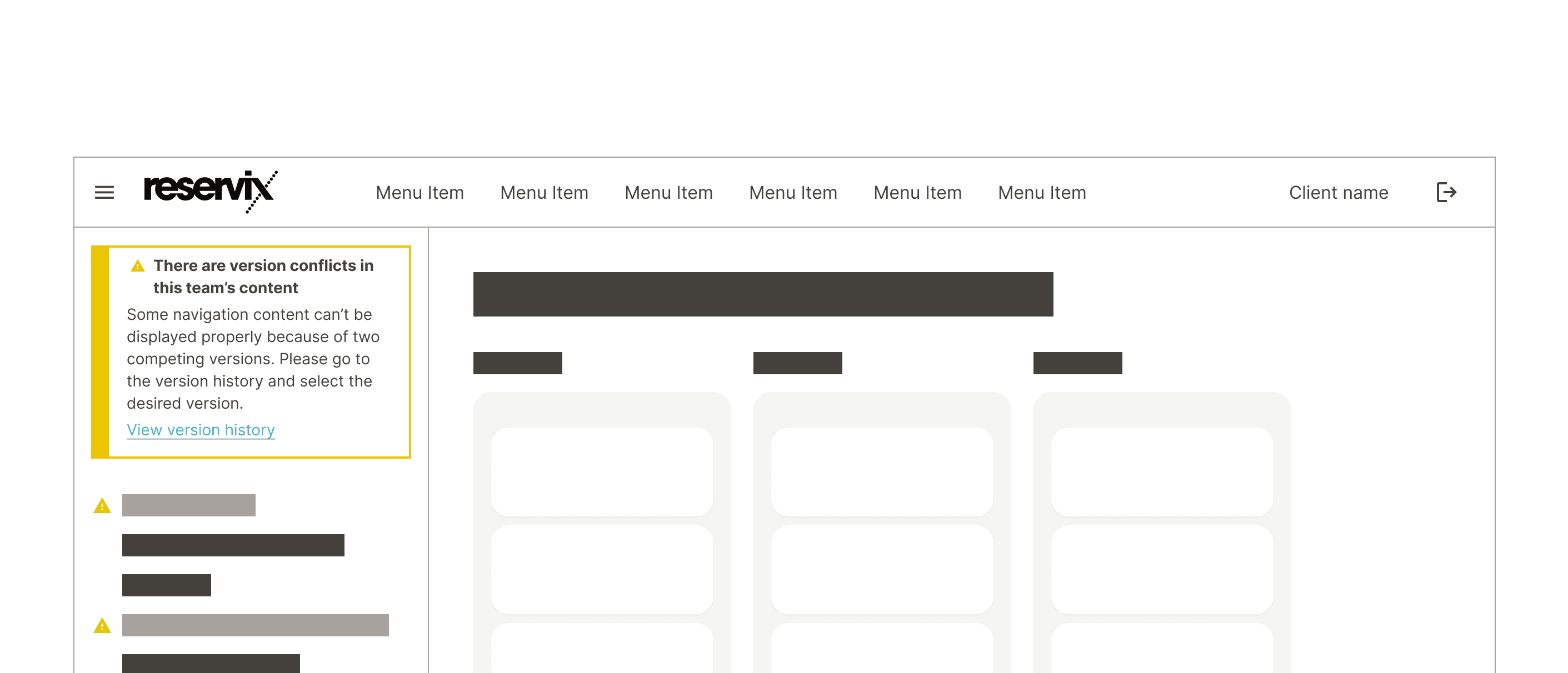 Place section messages near the affected content.